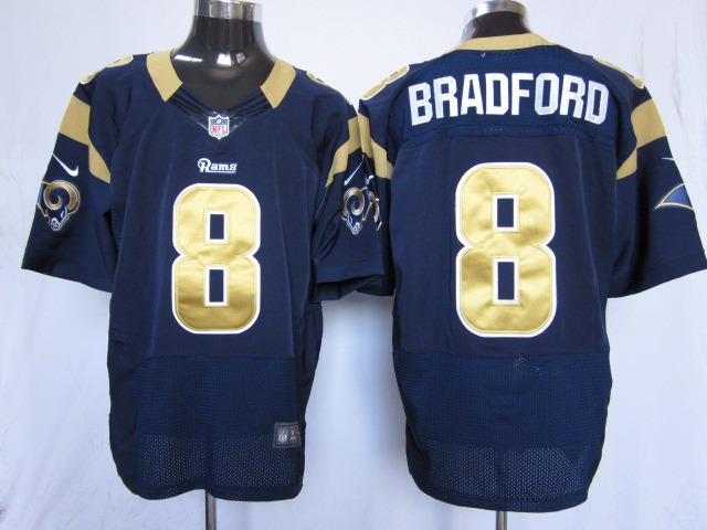 St.louis rams 8 bradford blue color Nike Elite Jersey